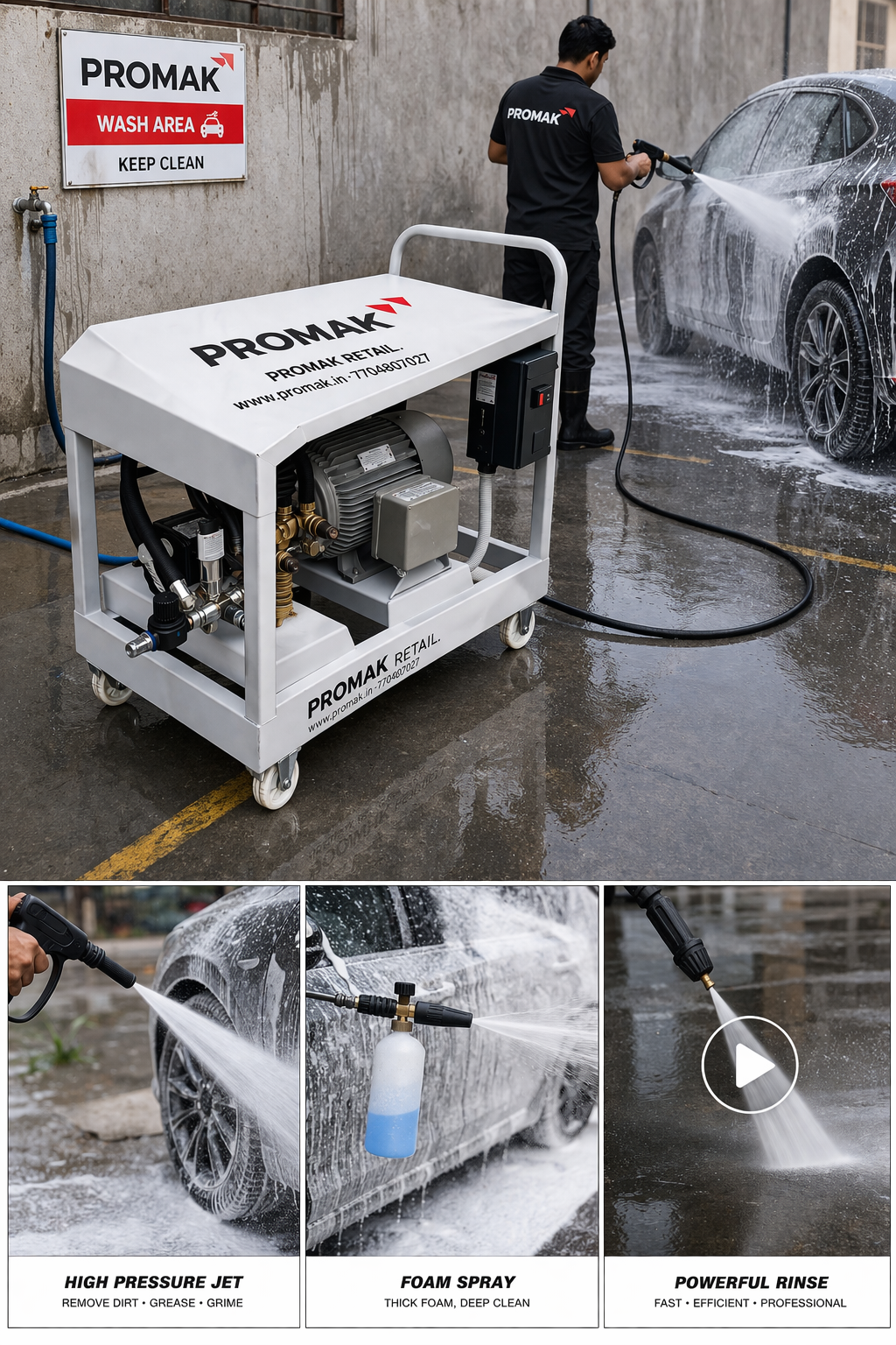 Promak HIgh Pressure jet Washer Machine for industrial - Image 2